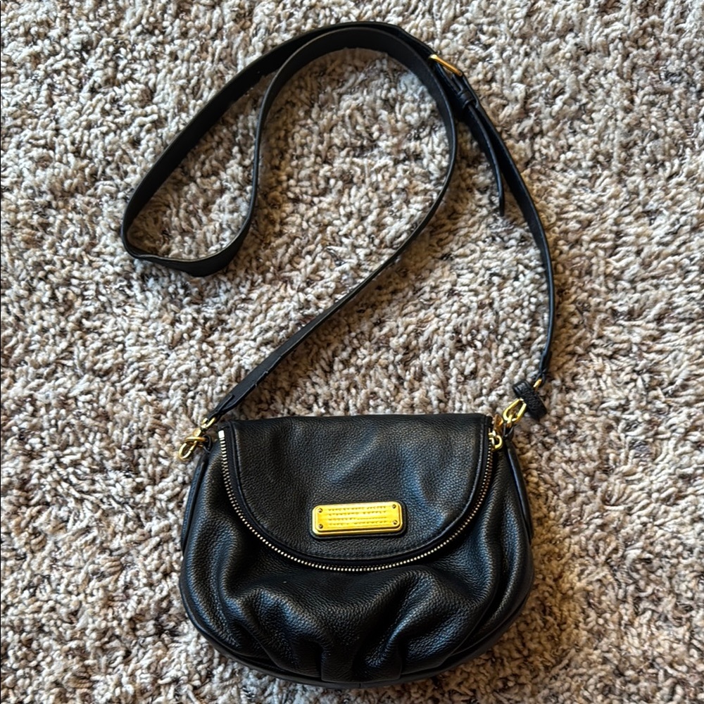Marc Jacobs Black Leather Crossbody Bag - Authentic